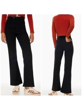 Aritzia Wilfred Two Step High Waisted Flare Pants in Black
